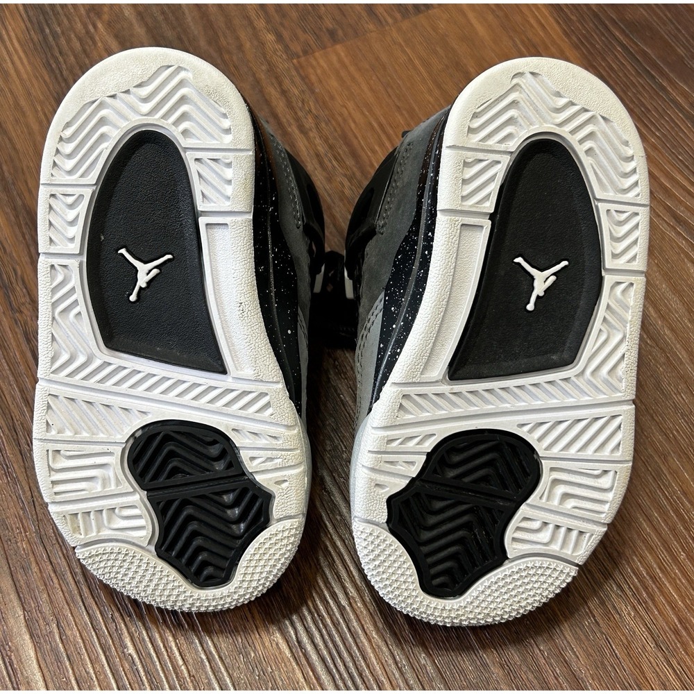 Nike Air Jordan 4 Retro Toddler Size 6C Toddler White Thunder Black FV4538-002 - Picture 8 of 13